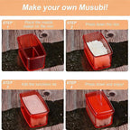 3PCS Clear Red Onigiri Rice Ball Mold Maker Kit, Musubi Press, Triangle Sushi Press for Kid Lunch Bento, Non-stick, BPA-Free