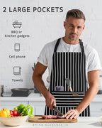 Syntus Apron for Men Women, Adjustable Cooking Kitchen Chef Aprons with 2 Pockets, Cotton/Polycotton/Polyester