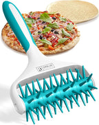 Orblue Pizza Dough Docker, Pastry Roller with Spikes, Pizza Docking Tool for Home & Commercial Kitchen - Pizza Making Accessories that Prevent Dough from Blistering, Aqua