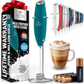 Zulay Kitchen Patented Tornado Triple Whisk Milk Frother with 4 Duracell Batteries – Handheld Foam Maker for Coffee, Lattes, Matcha & Hot Chocolate – Rich, Creamy Froth in Seconds - Vivid Emerald