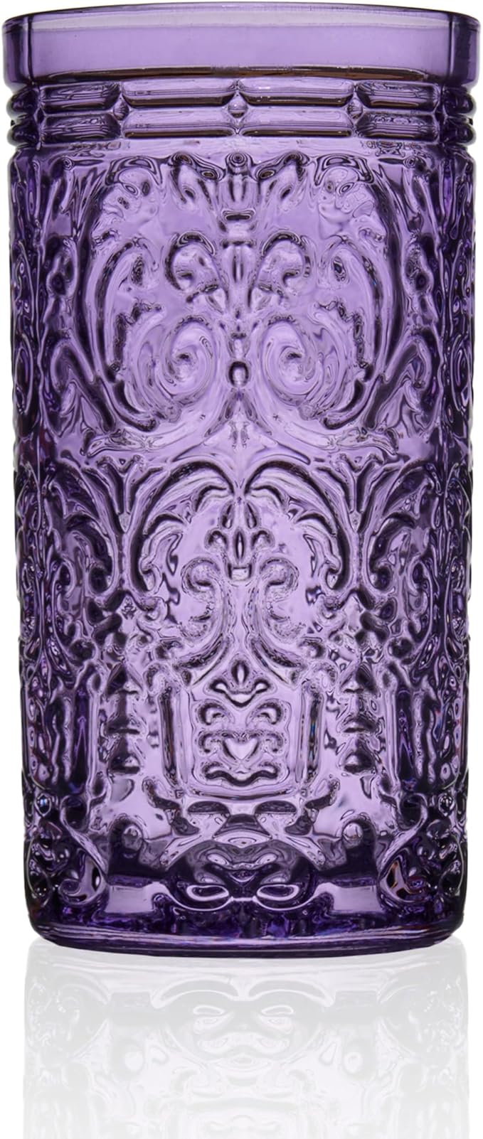 Godinger Highball Glasses, Tall Drinking Glasses, Beverage Glass Cups - Jax Collection, Purple Grape, Set of 4