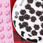 Mini Paw Print Silicone Molds, 69 Cavities Food Grade Pawprint Mold for Chocolate, Candy, Jelly, Gummy, Dog Treats, Cake Décor, Snack Biscuits (with a Scraper)