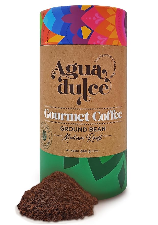 Ground Coffee Medium Roast by Agua Dulce. Costa Rican Specialty Gourmet Coffee — 100% Arabica Single Origin. Pack of 1 (12 oz)