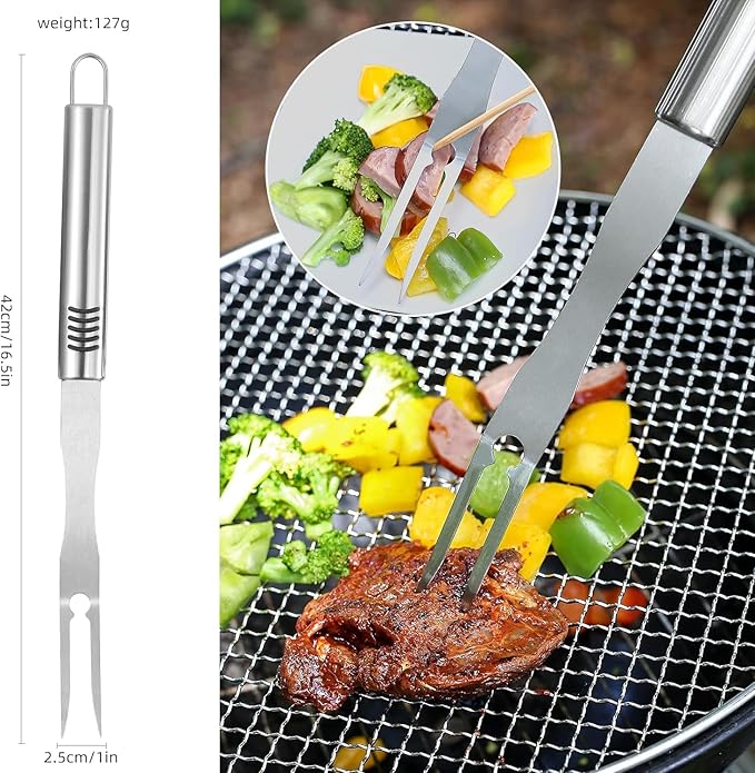 BBQ Grilling Tools Set,16" Stainless Steel Grilling Accessories Kit for Men Gift,BBQ Grill Utensils Gift Kit with Portable Carry Bag BBQ Tools Grill Tools Set for Backyard Outdoor Grill Cooking
