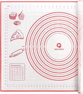 Extra Large Silicone Pastry Mat, Baking Mat with Measurement, Kitchen Counter Mat for Fondant, Rolling Dough, Pie Crust, Pizza and Cookies - Oven Liner Mat/Kneading Matts, 24" x 32", Red