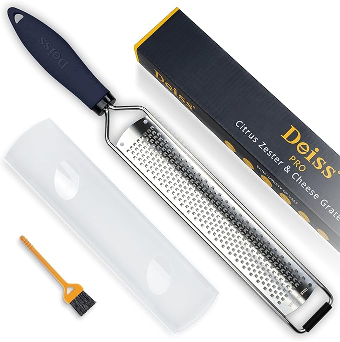 Deiss PRO Dual Julienne Peeler & Vegetable Peeler and Deiss PRO Lemon Zester & Heavy Duty Cheese Grater