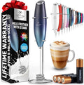 Zulay Kitchen Patented Tornado Triple Whisk Milk Frother with 4 Duracell Batteries – Handheld Foam Maker for Coffee, Lattes, Matcha & Hot Chocolate – Rich, Creamy Froth in Seconds - Sea Depth
