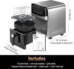 Stainless Steel Air Fryer Ceramic 12 in 1, Dual-Blazes in Steel Housing, 6QT 2-3 Servings Visible 8.27" Basket with Teflon-Free Premium Coating, 1700W, DAYBEST Dishwasher Safe Kits (Stainless Steel)