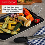 17inch Nonstick Aluminum Double Griddle Pan, Comales para Tortillas Griddle Pan Burner Skillet with Handles for Stove Top - Coating & Heat Resistant for Frying, Searing, Grilling, Browning Cook