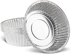 PLASTICPRO 10'' Inch Round Tin Foil Pans Disposable Aluminum, Extra Deep Freezer & Oven Safe - For Baking, Cooking, Storage, Roasting, & Reheating, Pack of 10