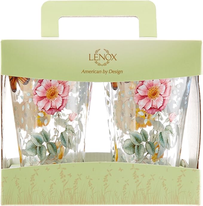 Lenox 866239 Butterfly Meadow Acrylic 4-Piece Highball Set, 20 oz, Acrylic NOT GLASS (Pack of 3)