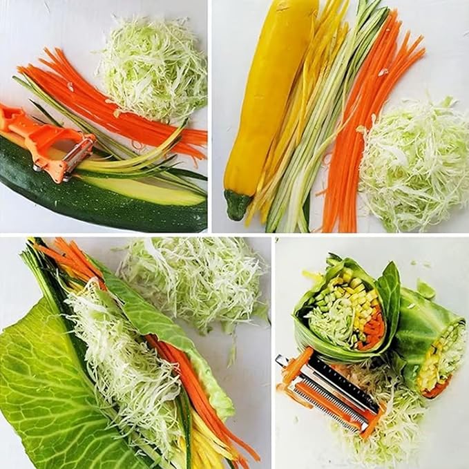 2-in-1 Multifunctional Peeler with Grating Plate, Detachable Julienne Slicer & Fruit Peeler, Multifunctional Kitchenware Set for All Kinds of Fruits and Vegetables