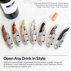 Hicoup Wine Opener - Professional Corkscrews for Wine Bottles w/Foil Cutter and Cap Remover - Manual Wine Key for Servers, Waiters, Bartenders and Home Use - Wood, Bai Ying