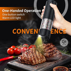 4Pack Electric Salt and Pepper Grinder Set USB Rechargeable with Warm LED Light, Adjustable Coarseness Lidaop Large Capacity Automatic Salt Pepper Mill Shakers for Kitchen, Black Set