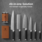 Rolling Knife Sharpener, Diamond & Ceramic Disc, 15° & 20° Magnetic Angle, Fast & Safe for Any Hardness, Sharpening Kit for Kitchen & Pocket Knives, Razor-Sharp Edge, Leather Strop, Premium Kit