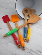 Cambridge 6384X9FSTAN94 Fiesta Bamboo 5-Piece Silicone Utensil Set