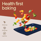 BAKKEN Kitchen Baking Pan Set - Nonstick Coating, Commercial Grade Carbon Steel Bakeware Sets, Baking Kitchen Essentials, PFOA, PFOS, PTFE Free, Oven Safe Tray (Up To 450° F), Set of 3, Blue Marble