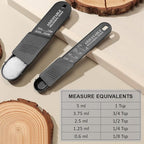 6 Pcs Adjustable Measuring Spoon Plastic Tablespoon and Teaspoon Set Baking Cooking Spoon Set for Chef Measuring Metering Kitchen Dry Liquid Ingredients Powder, 2 Sizes(Black)