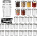 CycleMore 6 oz Mason Jars with Airtight Lids and Bands, 30 Pack Regular Mouth Glass Canning Jars, Small Glass Canisters for Jelly, Sauce, Jam, Honey, Juice, Wedding Favors, Shower Favors
