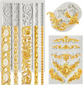 JOERSH 3PCS Baroque Silicone Molds Scroll Border Mold Baroque Clay Mold Fondant Molds for Wedding Birthday Cake Decorating, Chocolate, Sugar, Clay Crafts