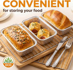 60 Pack Disposable Foil Loaf Pans with Lids Combo Set,30 Pack 8.7x4.6x2.5 Aluminum Loaf Pans & 30 Pack 8x4.3x2 Aluminum Bread Pan For Baking Cakes Bread Meat.