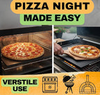 Easy Clean, Non Stick Ceramic Pizza Stone - Pizza Stones for Grill with Handles, Pizza Peel, Pizza Cutter, Dough Tool - Bread Baking Stone - 15 inch Ceramic Pizza Pan - Pizza Oven Accessories Kit