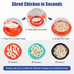 Chicken Shredder Tool Twist: 2026 Pro Food-Grade Visible Meat Shredder with Strong Anti-Slip Base, Ergonomic Handle, Chicken Breast Shredder, Suitable for Pork Beef Chicken (Orange)