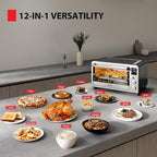 TOSHIBA ChefFry Air Fryer Toaster Oven Combo with Toast, Bake, Broil, Pizza & Dehydrate, 26.4-Quart Capacity, Stainless Steel