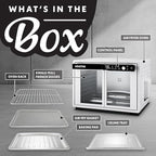 Gourmia French Door Air Fryer Oven - 37 Qt Large Capacity Convection Toaster Oven, FryForce 360°, Digital Display, 12 Cooking Presets, Dehydrate, Fits 13” Pizza, Dishwasher-Safe, White