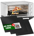 Toaster Oven Liners Reusable for Ninja Air Fryer Bottom Heat Resistant Mat 3 Pack, Compatible with Cuisinart Air Fryer Toaster Oven 12"x12" Airfryer Liner, Heavy Duty Nonstick Square Mats