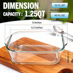 6"x6" Baking Pan, Square Baking Dishes 2 Pack Glass Bakeware Dish For Casserole Lasagna Brownie, Perfect for Reheating Individual Portions in Oven, Microwave or Air Fryer