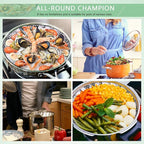 Buylorco Stainless Steel Folding Vegetable Steamer Insert for Veggie & Seafood Cooking (fits pots 6" to 10")