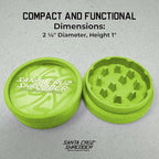 Santa Cruz Shredder Grinder for Spices and Herbs Knurled Top for Stronger Grip 2-Piece Medium 2.2 (Lime Green)