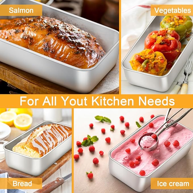 E-far Loaf Pans for Baking Bread 9x5, 12 Pack Stainless Steel Loaf Pan, Rectangle Metal Bakeware Mold for Homemade Banana Bread Meatloaf Brownies, Healthy & Non Toxic, Easy Release & Dishwasher Safe