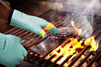 KITCHEN PERFECTION S Silicone Smoker Oven Gloves -Extreme Heat Resistant BBQ Gloves -Handle Hot Food Right on Your Grill Fryer Pit|Waterproof Oven Mitts |Superior Value Set+3 Bonuses