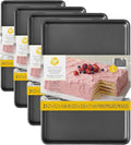 Wilton Easy Layers Sheet Cake Pan, Rectangle Sheet Pan, 2-Piece Baking Sheets Set, Steel (Pack of 4)