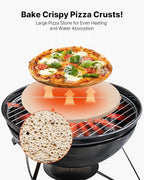 VEVOR Pizza Stone, 15 in Round Pizza Stone, 0.67 in Large Cordierite Baking-Stone with Metal Peel, Scrape, 1450℉ Heat-Resistant Cooking Stones, for Kitchen Oven, Baking Pizzas, BBQ Grill