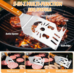 Smashed Burger Set, Stainless Steel Burger Press Kit, Burger Press, 10 Inch Basting Cover, Grill Spatula,1 BBQ Glove - Griddle Accessories for Blackstone or Flat Top Griddle Grill Cooking
