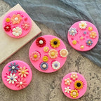 5Pcs Daisy Flower Molds Silicone Small Flower Chocolate Molds Sunflower Fondant Cake Candy Candle Resin Soap Ice Cube Mold for Baking