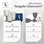 Yungala Smokey Black Wine Glasses Set of 6 Vintage Hobnail Goblets 10 oz Dishwasher Safe