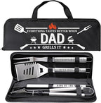 Dad Gifts from Daughter, Dad Grilling Accessories Christmas, Heavy Duty Stainless Steel Grill Set BBQ Grill Tools for Outdoor Grill with Aluminum Case, Grill Utensils Set Ideal Grilling Gifts