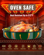 Enamel Pizza Pan Set Round Baking Pans for Oven Roasting Chicken Roast & Ham Dish 4-Pack 9/10/12/14 Inch Non-Stick Heat Resistance Dishwasher Safe, Birthday & Mother Day Gift Cake Pan