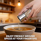 Gorgeous Salt & Pepper Grinder Set — Refillable Stainless Steel & Glass Spice Mill with Adjustable Coarseness — Perfect For Himalayan Or Sea Salts, Fresh Ground Pepper, Or Fresh Spices (2 Pack)