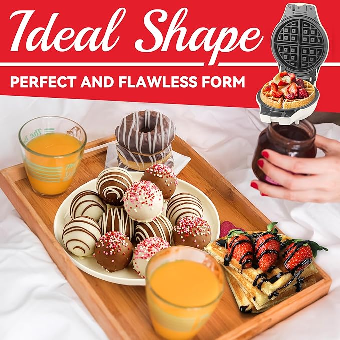 Thick Belgian Waffle Maker with 3 Removable Plates, 7” Non Stick Belgian Waffle Iron Removable Plates, 3 in 1 Mini Donut Maker Machine, Cake Pop Maker Machine Set with Accessories & Tools
