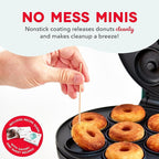 Dash Mini Donut Maker Machine for Kid-Friendly Breakfast, Snacks, Desserts & More with Non-stick Surface, Makes 7 Doughnuts, Donut Print