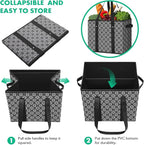 WISELIFE Reusable Grocery Bags [6 Pack],Large Grocery Tote Bag Water Resistant Shopping Bags Foldable Grocery Bag for Clothes,Shoes and Picnic,Black
