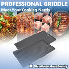SafBbcue 96333 Grill Plates for Monument Grills 77352 24633 17842 35633 13892 Gas Grill Cooking Accessories, Cast Iron Reversible Griddle for Monument Grill 41847NG D405 77352MB D425 Replacement Parts