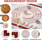Silicone Baking Mat, Non Stick Pastry Mat Sheet for Dough Rolling, Nonslip Fondant/Pie Crust Mat, Counter Mat Oven Liner Mat for Making Cookies Macarons Bread Baking Supplies Extra Large 26 x 16 Inch