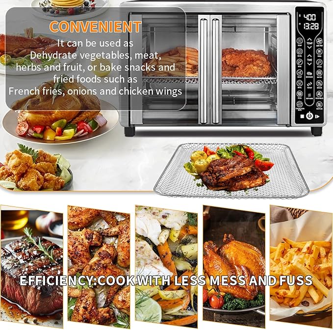 Toaster Oven Replacement Parts for GTF7655 GTF7460 GTF7465 GTF7520,Toaster Oven Air Fryer Basket accessories for Gourmia Digital Toaster Oven Air Fryer 17 Cooking Presets French Door 1700W 24L