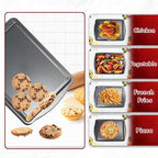ShineMe Baking Sheet Pan with Cooling Rack 3 Pack, Nonstick Sheet Pan with Wire Rack and Silicone Pastry Brush, Carbon Steel Baking Pans for Cookie, Bacon and Vegetables 17x12x0.5in